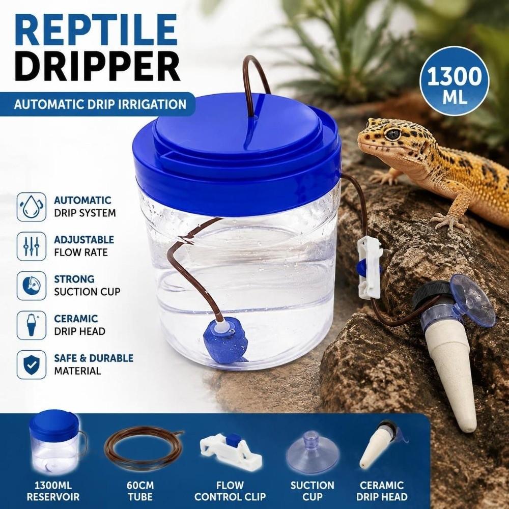 1 set Plastic Reptile Water Dripper Adjustable Drip Speed Watering Tool Kit Terrarium Use