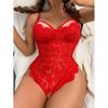 Сексуальное красное нижнее белье с вырезами, женские кружевные бандажные комплекты с бюстгальтером, эротические костюмы, платье для куклы Тедди, комплект открытого порно, комплект нижнего белья
