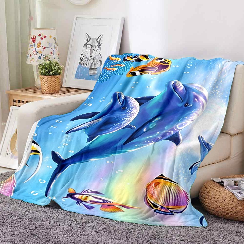 Ocean Life Flannel Blanket Throw Blanket Soft Warm Sofa Bed Camping home Decor Unique Christmas Gift C926828