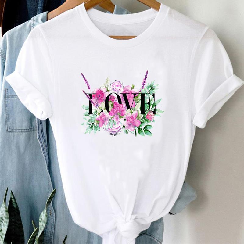 (Asian Size) Tee Top Fashion T Shirt Butterfly Trend Cute Style Women Clothing Casual Print Lady Female Short Sleeve Graphic T-shirt