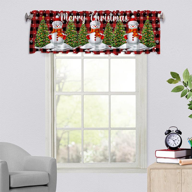 1 шт. Полупрозрачный Легко установить Сваг Ламбрекен Атмосферный Шарф Рождественский Спальня Без сверления Рождественский Праздничный Ламбрекен Праздник 137x45см