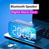 1 шт. Цифровой светодиодный будильник с Bluetooth, динамиком, зеркальным дисплеем, для спальни, офиса, настольный, с отображением температуры, FM-радио