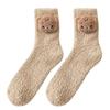 Мягкие коралловые флисовые носки с пушистыми животными, осенне-зимние носки-тапочки для женщин и девочек