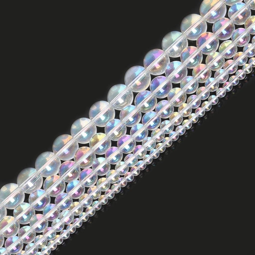 Высокое качество глянцевые прозрачные стеклянные бусины кристальные гладкие круглые бусины для изготовления ювелирных украшений DIY браслет ожерелье серьги