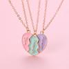 Best Friend Forever Necklace for 3 Girls Matching Heart Pendant BFF Necklaces for Sister BFF Birthday Friendship Jewelry Gifts