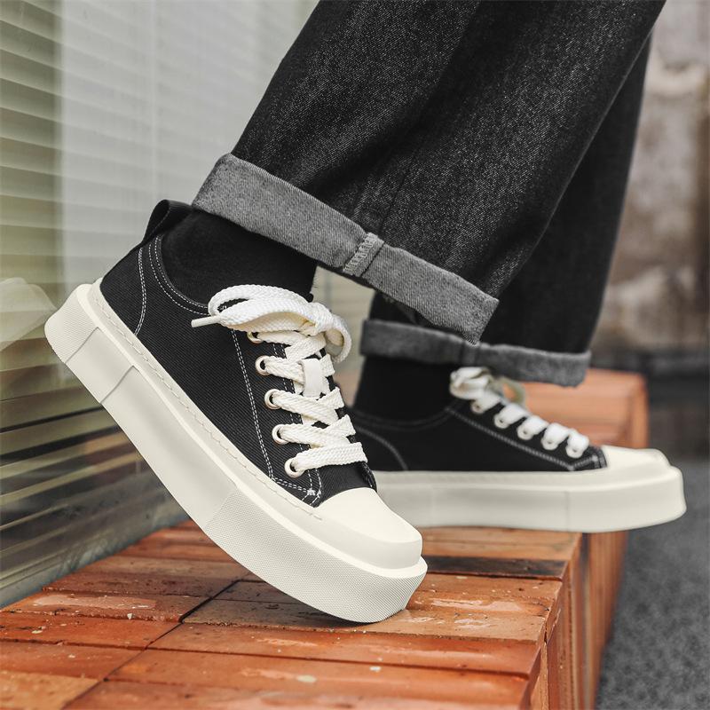 Мужская обувь 2024 новая летняя дышащая тканевая обувь мужская трендовая универсальная обувь для скейтборда повседневная обувь обувь для увеличения роста 44313-J