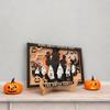 Halloween Ghost Family Photo Frame Wooden Tabletop Display Frame with Stand for Farmhouse Home Living Room Bedroom Shelf Decor
