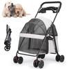 Тележка для домашних животных с коляской для собак Легко и просто хранить собаку Большая высокая нагрузка Для маленьких средних удобные прогулочные ролики, вращение на 360°,
