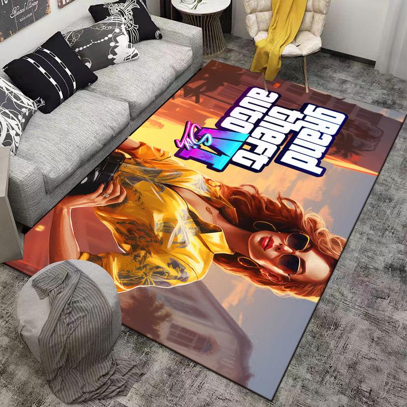 Фланелевый коврик с принтом «Красотка из Grand Theft Auto», нескользящий, подходит для декора спальни, гостиной, детской комнаты