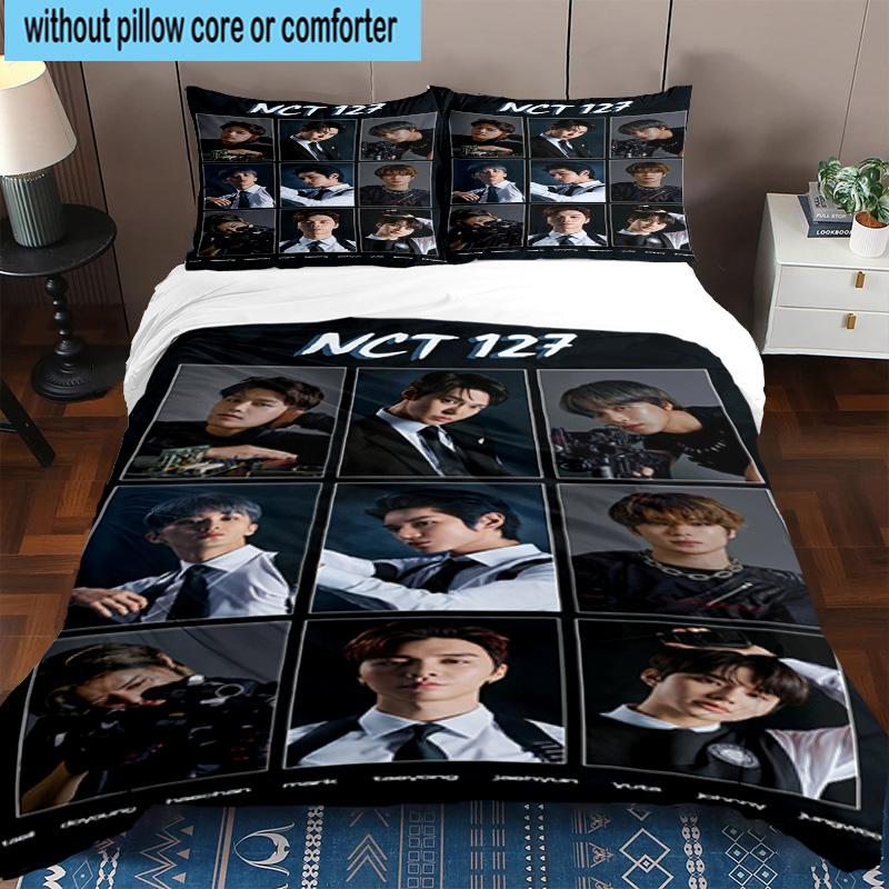 3PCS Kpop music 3pcs Bedding,Including 3PCS Duvet Cover And 2pcs Pillowcases Perfect for Christmas,Ideal for Bedroom, Dormitory