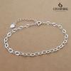 Genuine 925 Silver Shining Circle Chain Silver Bracelet