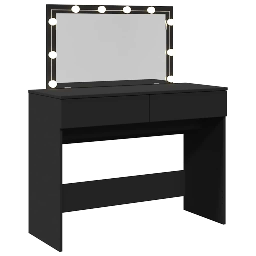 Vidaxl Toaletka Z Oświetleniem Led, Czarna, 100X40X120 Cm