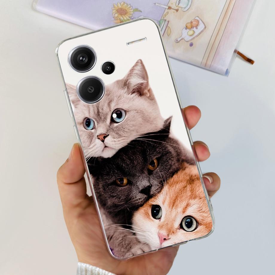 For Xiaomi Redmi Note 13 Pro+ Case Redmi Note13 4G Pro Plus Soft Clear TPU Bumper Funda For Redmi Note 13Pro+ Luxury Fashion Bag