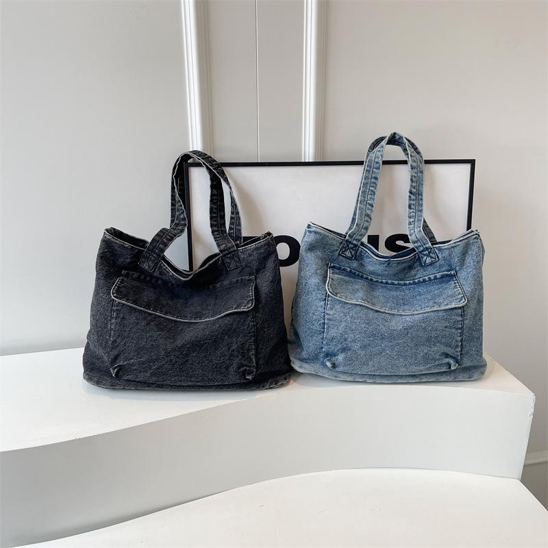 Denim Bag Large Capacity Shoulder Bag Commuter Tote Bag Women's Underarm Bag