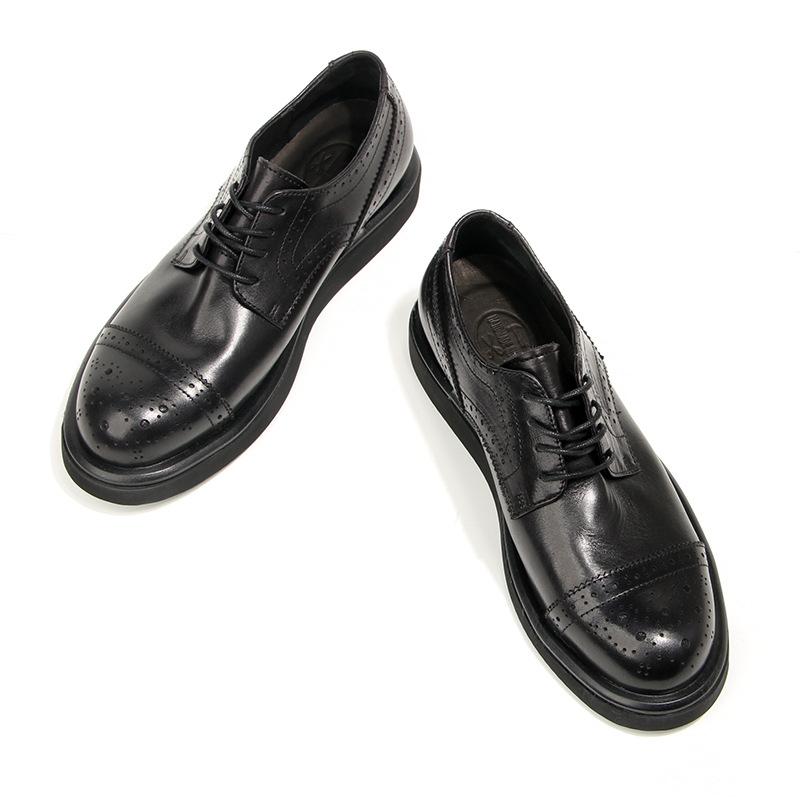 66-6 Brock Engraved Men's Shoes Британские мужские повседневные кожаные туфли в стиле ретро, модные трендовые туфли на платформе Muffin Shoes
