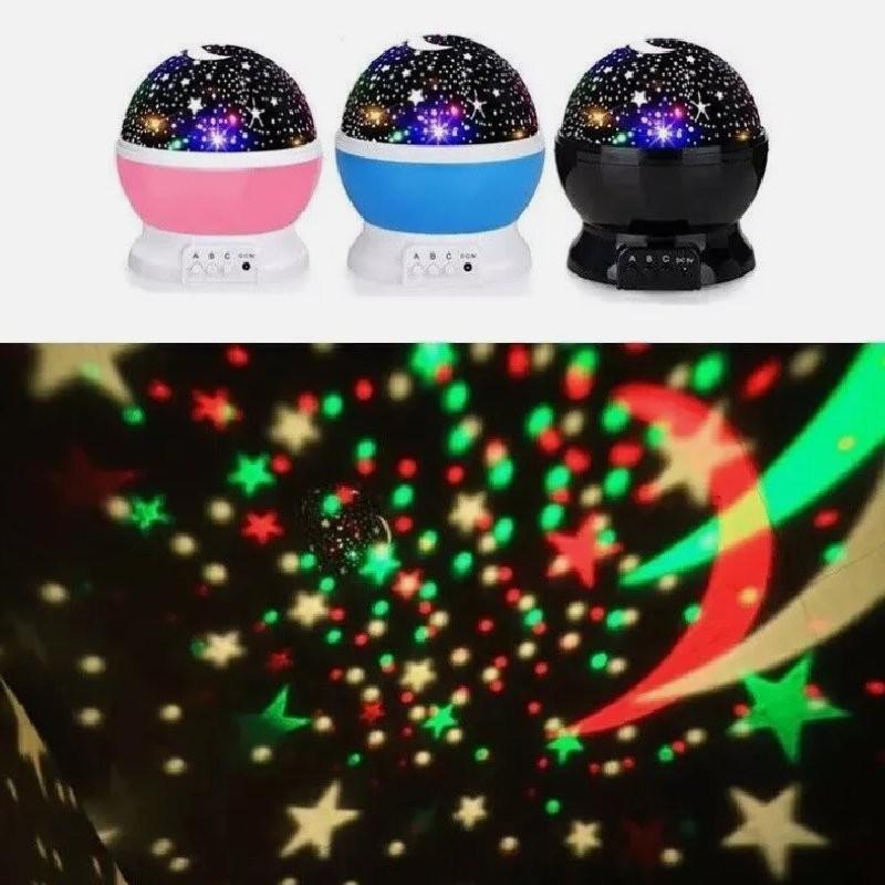 Ночной звездный проектор Звездное небо Луна Лампа Детские спальные огни Вращающийся светодиодный