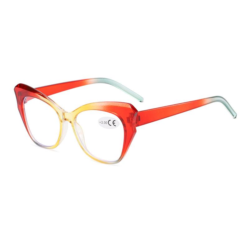 Cat Eye Reading Glasses For Women Fashionable Trendy Prescription Eyewear Anti Blue Light Hyperopia Correction Eyeglass +1+1.5+2