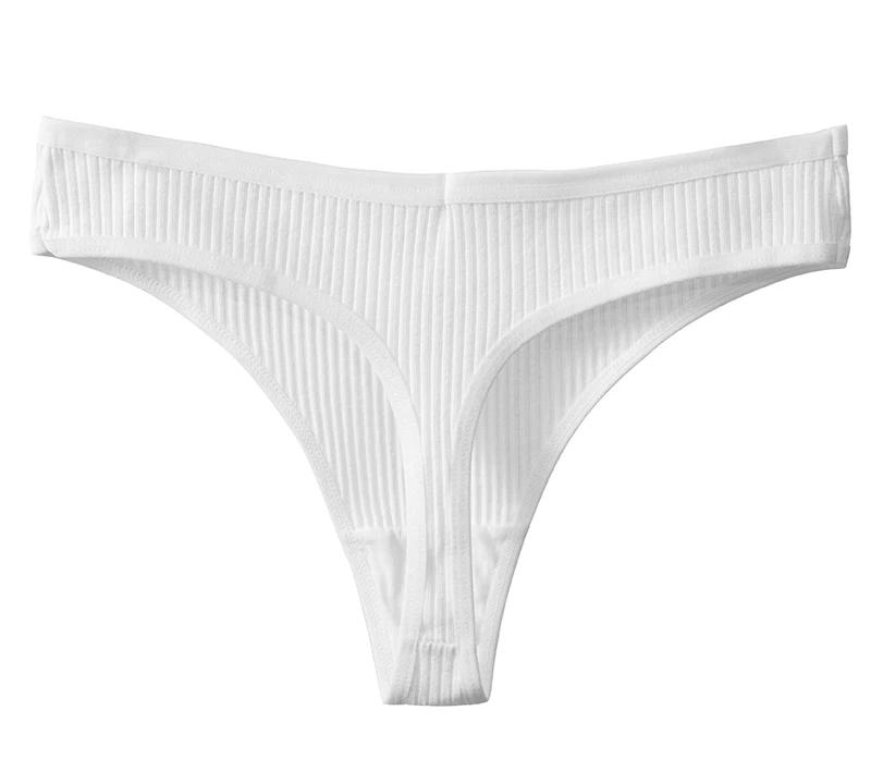 Women's Panties Cotton Breathable Thongs Striped Underwear Soft Skin-Friendly Lingerie Sports Cozy G-Strings