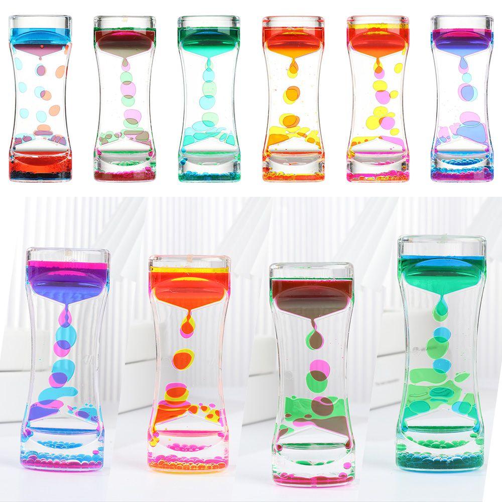Double Color Oil Leak Hourglass Toys Liquid Timer Dynamic Oil Drop Beautiful Waist Crafts Ornaments Home Decoration Gifts
