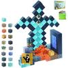 Minecraft-inspired Building Blocks Set, 150 Pieces + 4 DIY Characters, Diamond Giant Sword Theme Set, 3D Puzzle, Minecraft-inspired Toy, Educational