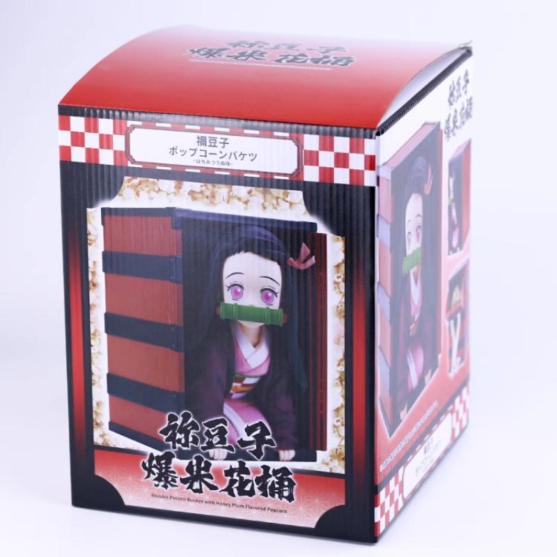 22cm Cartoon Demonslayer Popcorn Bucket Kamado-Nezuko Kneeling Doll Hand-Made Model Beautiful Girl Large Trend Ornaments Toy Gif