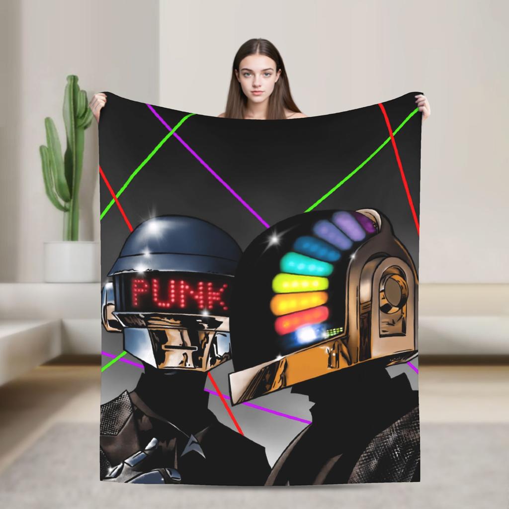 Шлем Daft Punk Супер Мягкие Одеяла Плед Плюшевый для Кемпинга С рисунком Диван Кресло Фланелевая Постельная Простыня Покрытие для Диван-кровати