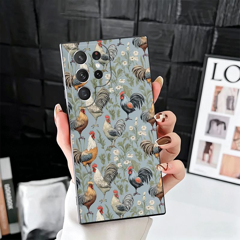 Chicken Hen Rooster Soft Phone Case for Samsung Galaxy S26 S25 Edge S24 Ultra S23 Plus S22 S21 FE S20 Black Cover Back Shell