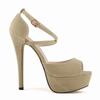 Women Pumps Stilettos Sexy 14cm Fashion Peep Toe High Heels Platform Ankle Strap Sandals Red Bridal Wedding Shoes Large Size 44