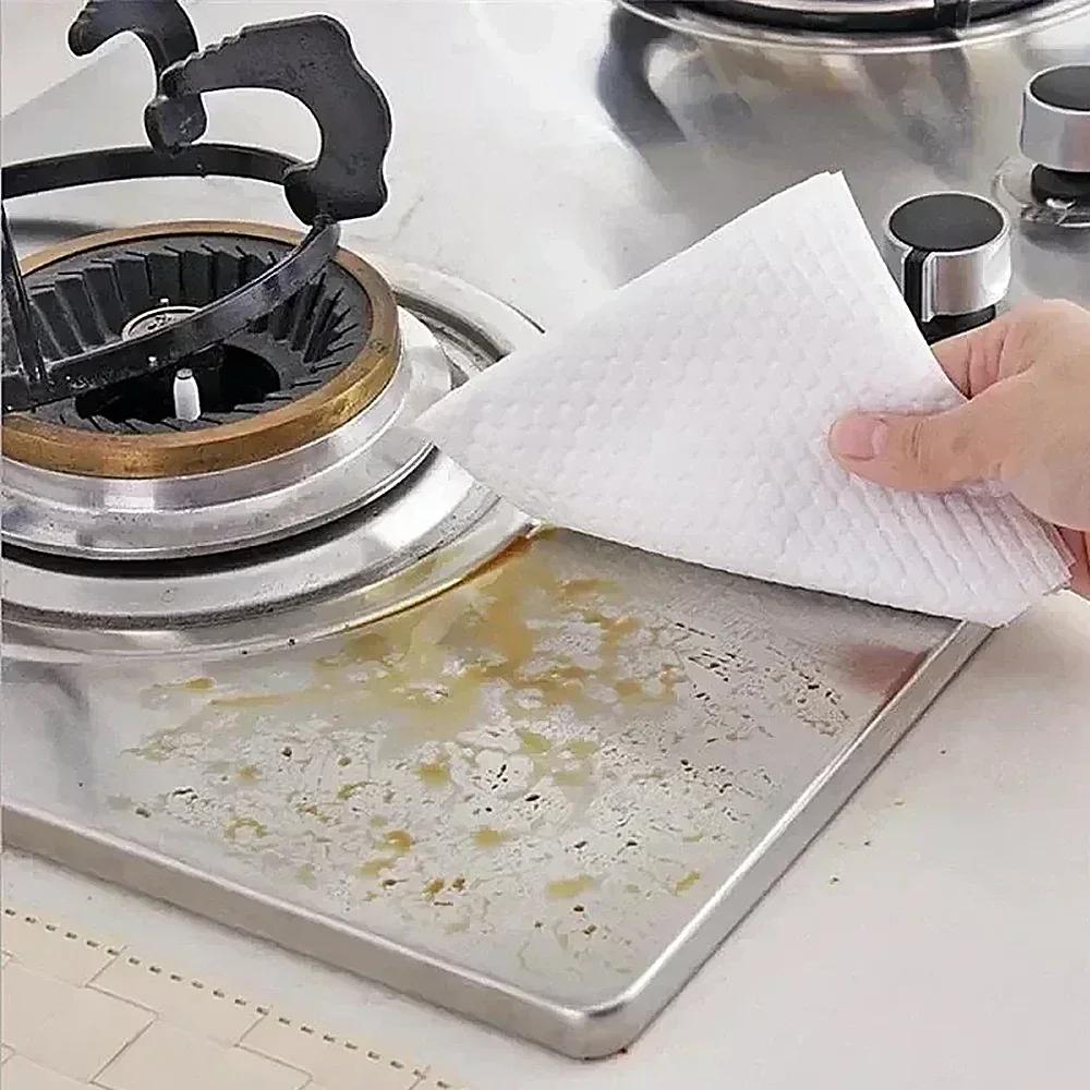 Одноразовые кухонные тряпки, полотенца, губки для мытья посуды, утолщенные многоразовые нетканые чистящие салфетки, бытовые тряпки для мытья посуды, тряпки для мытья посуды, бумажные полотенца.