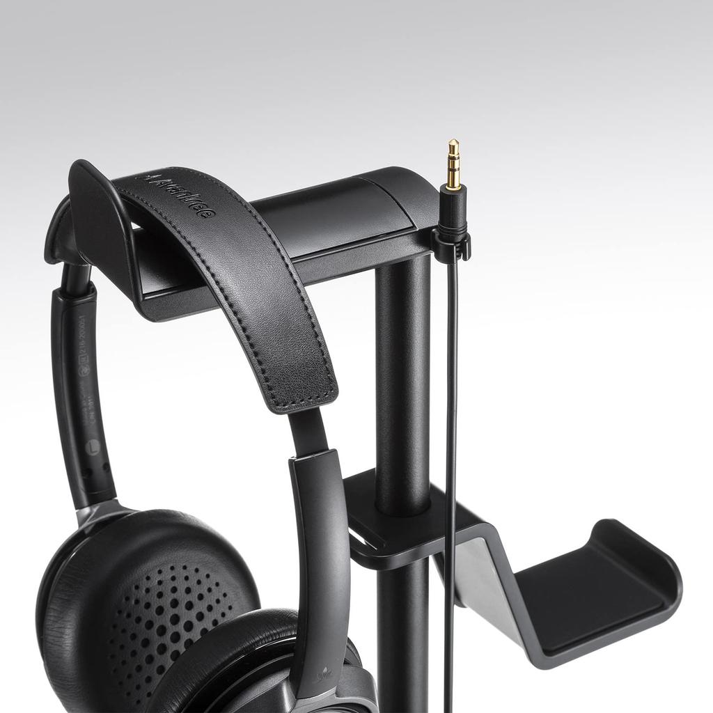 Sanwa Supply Game Controller Stand (with Headphone Holder, Black) JY-STN1BK