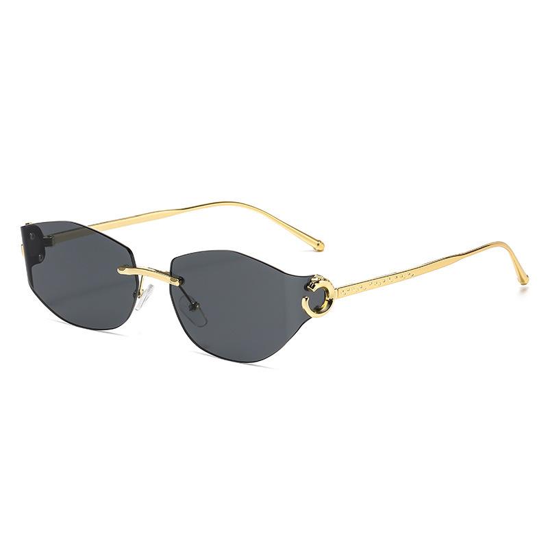 Солнцезащитные очки Leopard Head Женские металлические солнцезащитные очки Cat Eye Marine Piece Sunshade изогнутые очки