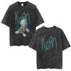 Korn Follow The Leader 20Th Anniversary Washed T Shirt Metal Gothic Rock Band T Shirts Men Vintage Oversized T-shirt Streetwear