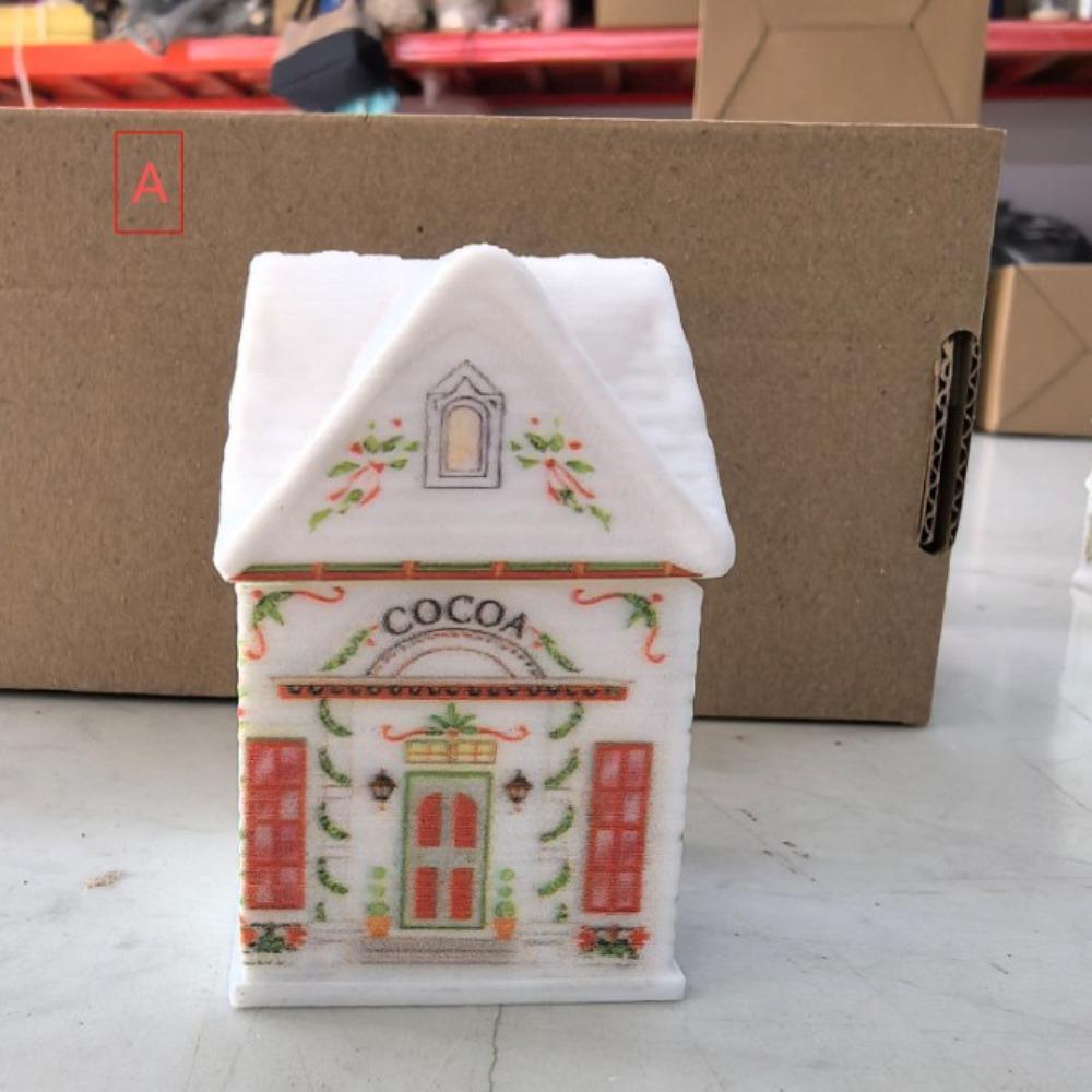 Gifts Cute Holiday Village Spice House Cartoon Mini Village Spice House Jars Desktop Decoration House House Storage Box