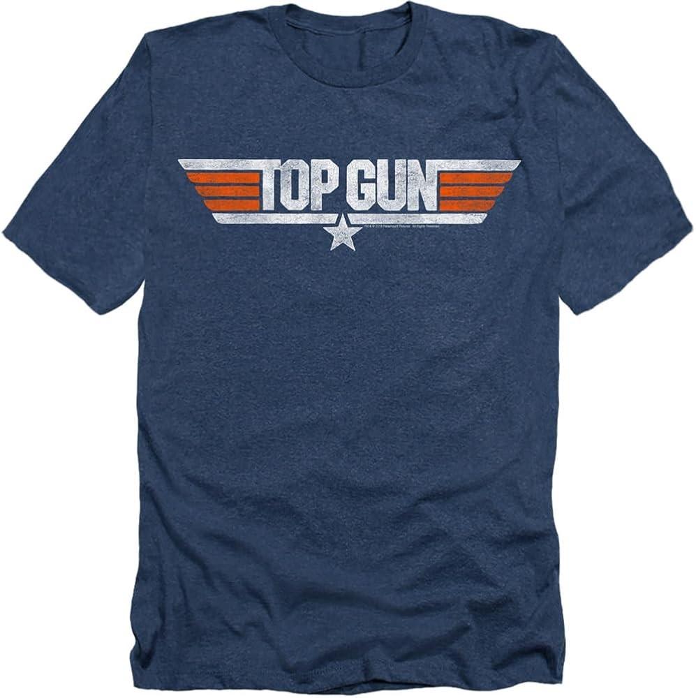 Футболка с потертым логотипом Top Gun и наклейки Унисекс