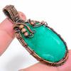 Emerald Natural Gemstone Handmade Copper Wire Wrap Pendant 2.72" N7f17