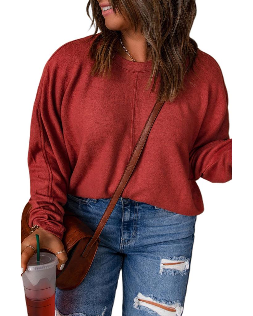 Azura Exchange Красный георгин с окантовкой большого размера с длинными рукавами