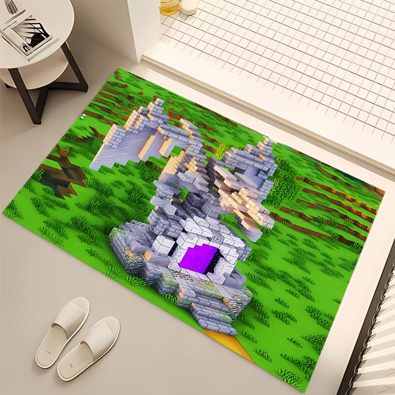 1pc Minecraft5 Print Area Rug - Soft, Washable Non-Slip Indoor Mat, Living Room, Home Office Decorative Rug,Office Decorative