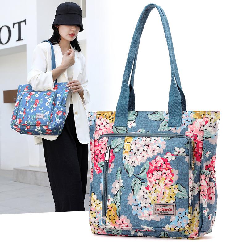 Женская легкая сумка-тоут из нейлона с принтом, сумка через плечо для матери