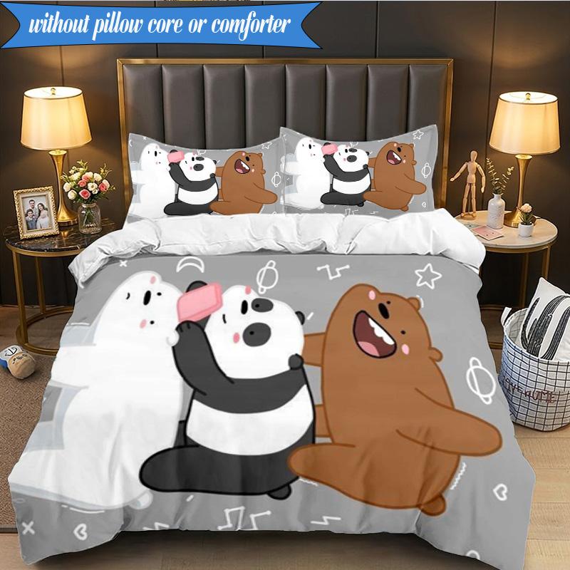 Bears Friends Adventure 3pcs K-pop music group Bedding set,Ideal for Bedroom, Dormitory,Including Duvet Cover And 2pcs Pillowcases,Fan gifts