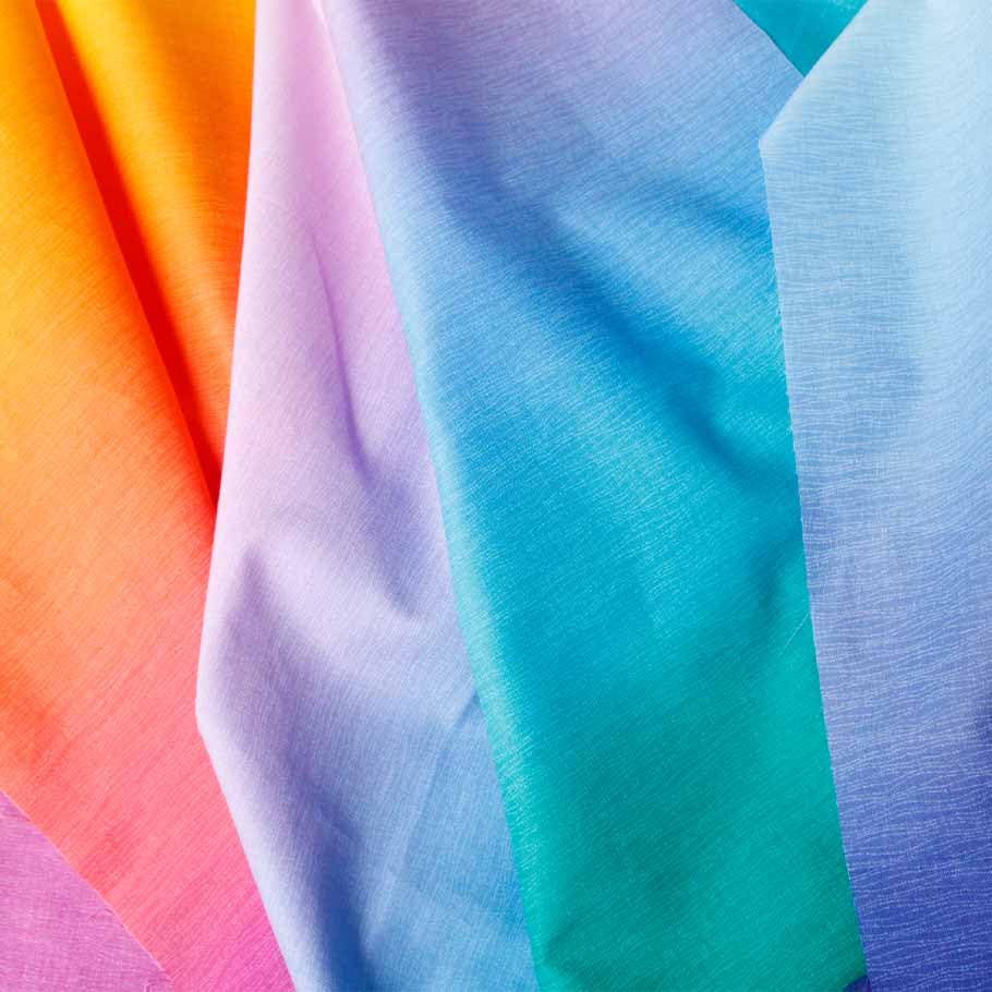 Nippon Chuko Hawaiian Gradient Print Sheeting Approximately 110cm Wide x 6m Lemon Yellow x Fabric, Cut, Orange, DD11216-304