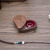 Деревянная шкатулка для украшений из орехового дерева в форме сердца, коробка для хранения серег, коробка для помолвочного кольца, День благодарения
