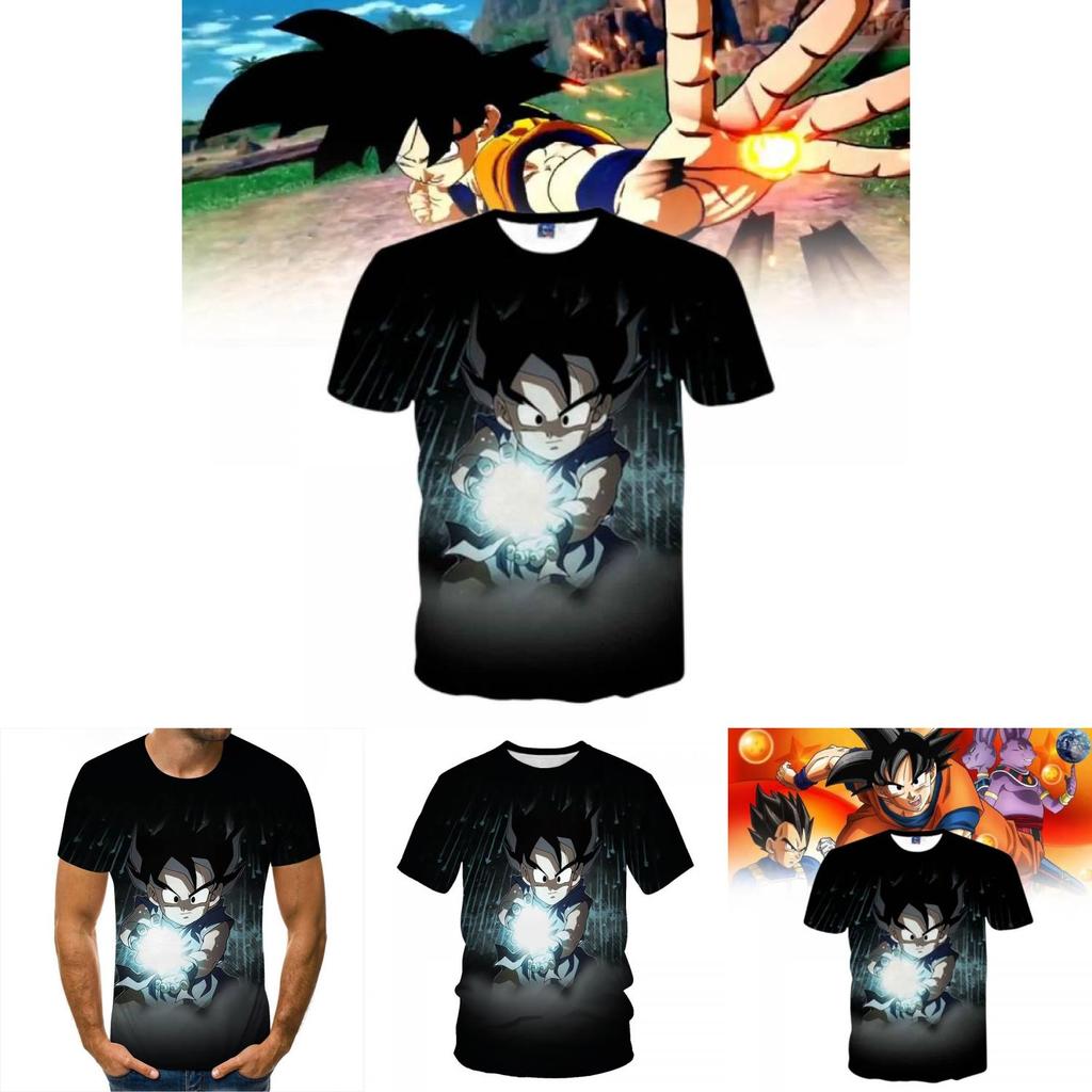Модная мужская футболка из серии Аниме Dragon Ball с уникальной 3D-цифровой печатью для повседневной носки