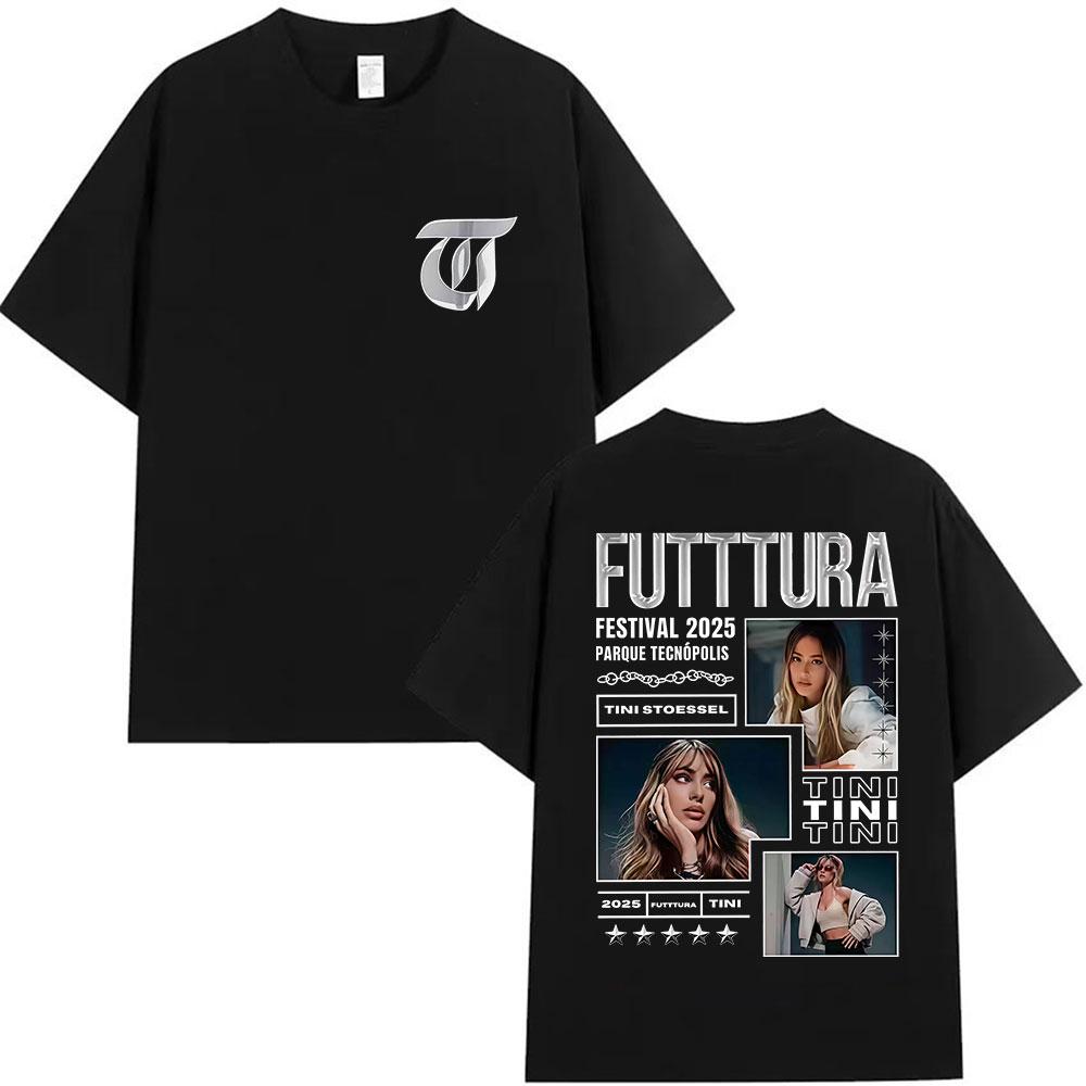 Singer TINI STOESSEL Futtura Tour New Album 2026 Graphic Tshirts Men Women Fashion Harajuku Short Sleeve Cotton Tees streetwear