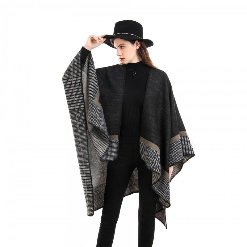 Womens Striped Plaid Acrylic Warm Shawl Scarf Winter Travel Office Sun Protection