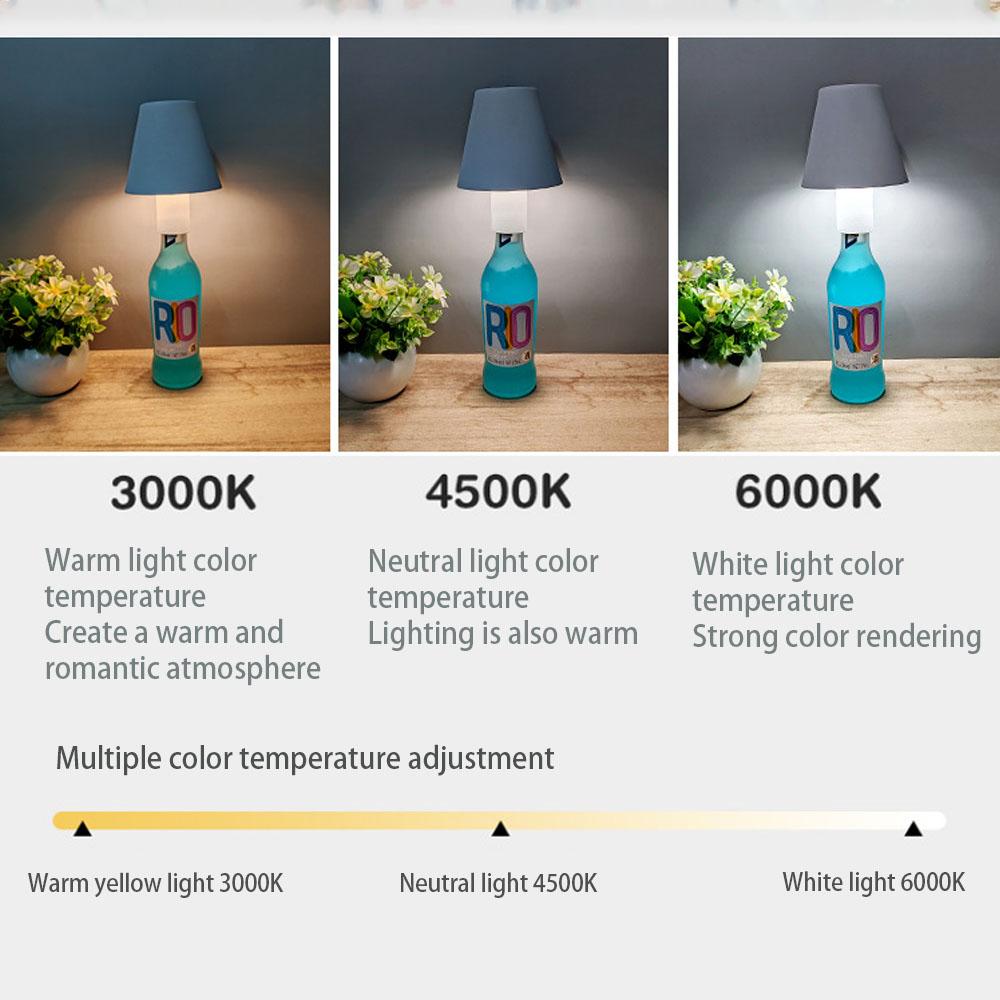 Беспроводная настольная лампа LED затемняющая металлическая винная бутылка лампа съемная портативная зарядка ночник декоративная атмосфера лампа