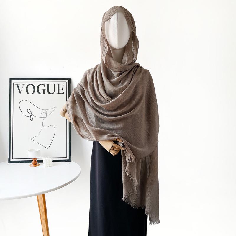 Solid Color Shawl Thin Scarf Big Northwest Ningxia Dunhuang Travel Wear Gauze Cotton And Linen Sand Towel Desert Sunscreen Silk Scarf