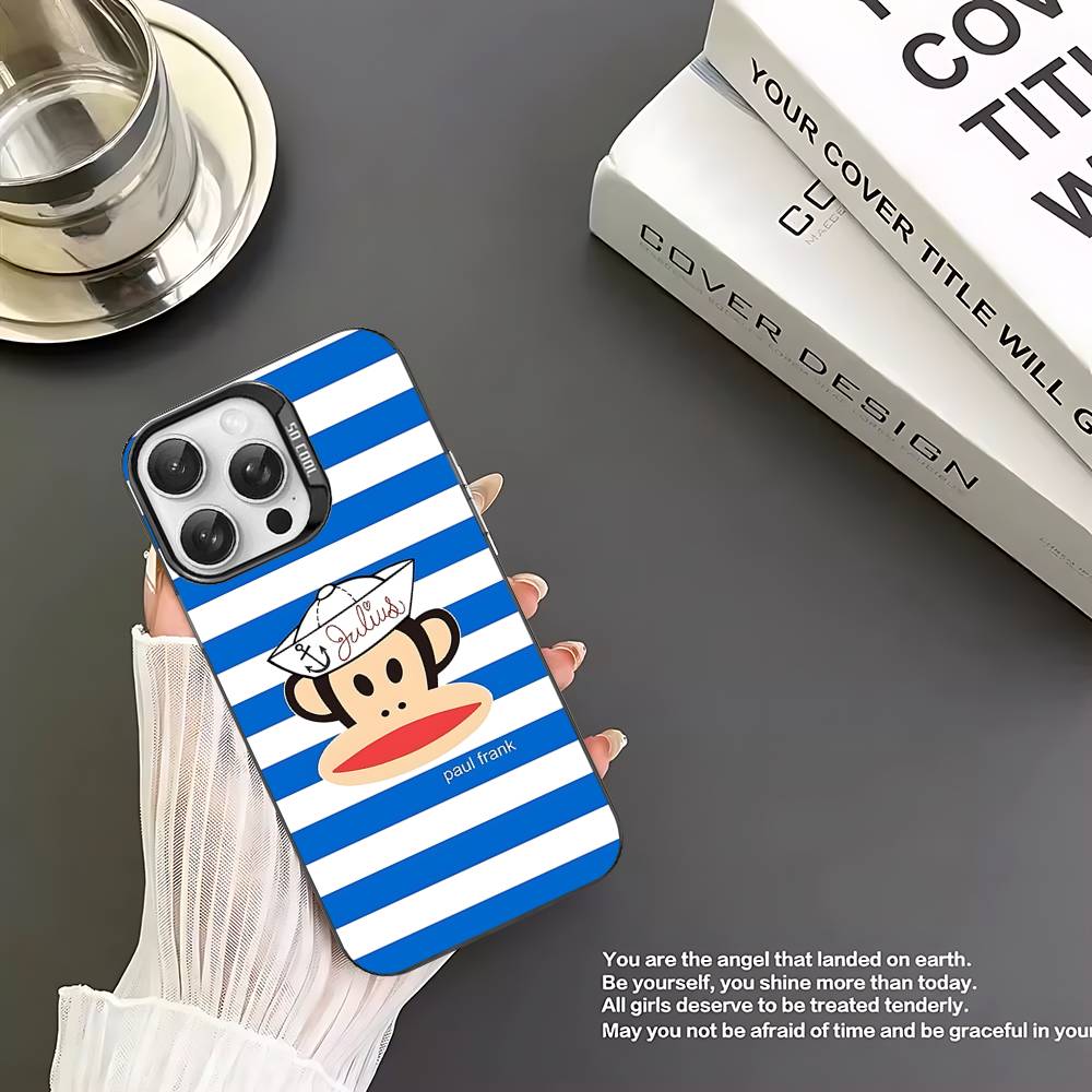 Знаменитый Роскошный Чехол Для Телефона P-Paul F-Frank Для IPhone 17 16 15 14 11 12 13 Pro Max Plus Pro Цветной Серебристый Чехол
