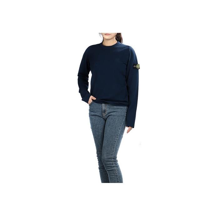 STONE ISLAND Однотонная толстовка с логотипом и круглым вырезом для детей 7616509A2-V0028