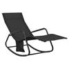 VidaXL Chaise Longue Steel and Textilene Black
