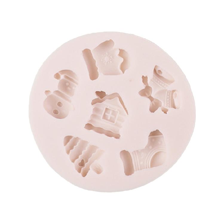 Fondant Cake Decorating Molds Silicone Molds Christmas Santa Chocolate Molds Holiday Dessert Cake Baking Tool Nonstick